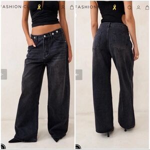 Fashion Club Oliver Jeans Women’s S High Rise Wide Leg Adjustable Waist Relaxed